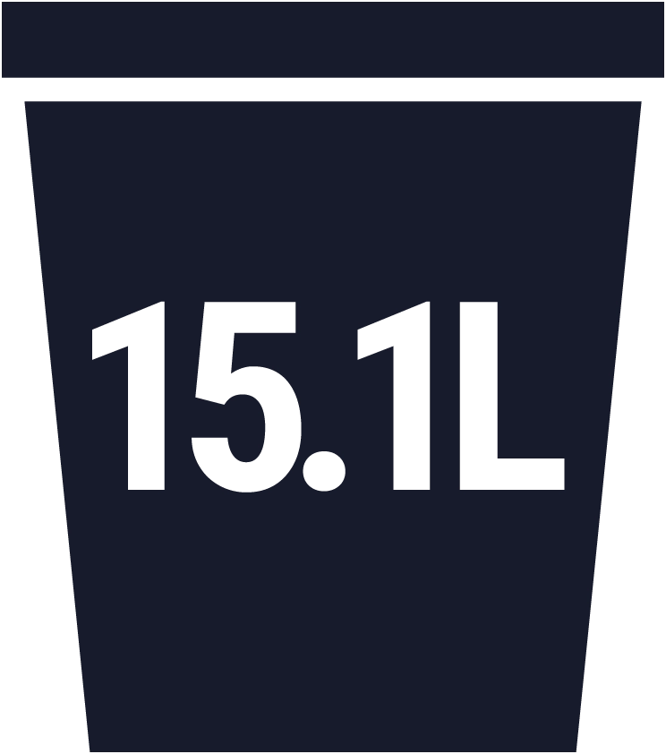 15 Liter dust capacity central vacuum icon