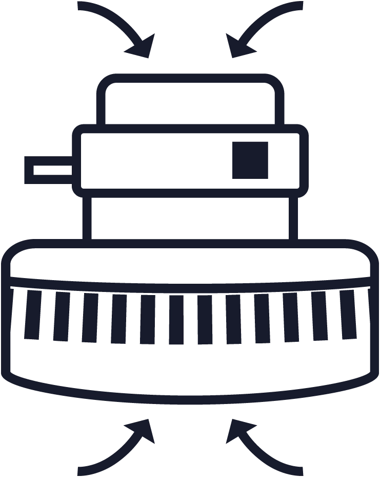 Central Vacuum 2 stage motor feature Icon