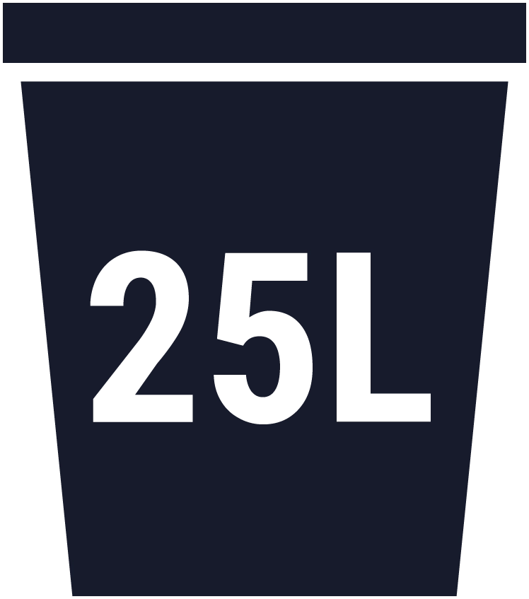 Central Vacuum 25 Liter dust capacity icon