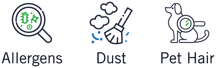 dust allergen elimination icon central vacuum